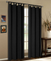 Preview: Vorhang blickdicht Schlaufenschal aus Microsatin Schwarz